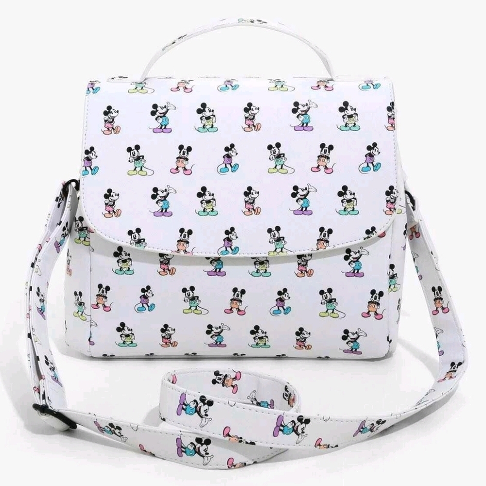 Loungefly White Crossbody Bag with Mickey Mouse Design